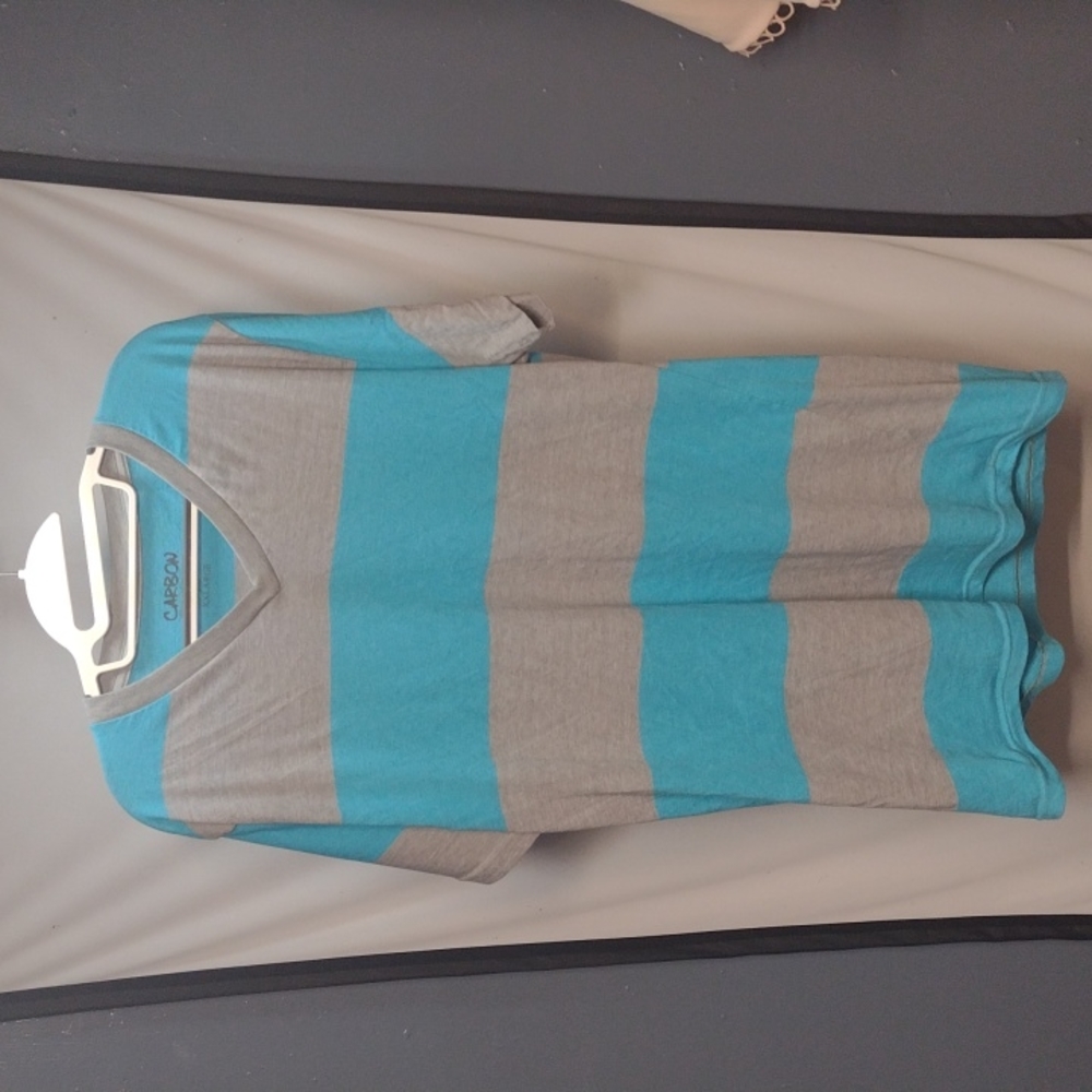Aqua and gray tunic